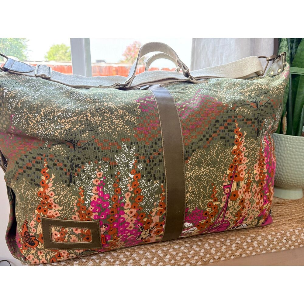 Vintage III Parcel Loop NYC XL Canvas Duffel Weekender Bag Woodland Floral